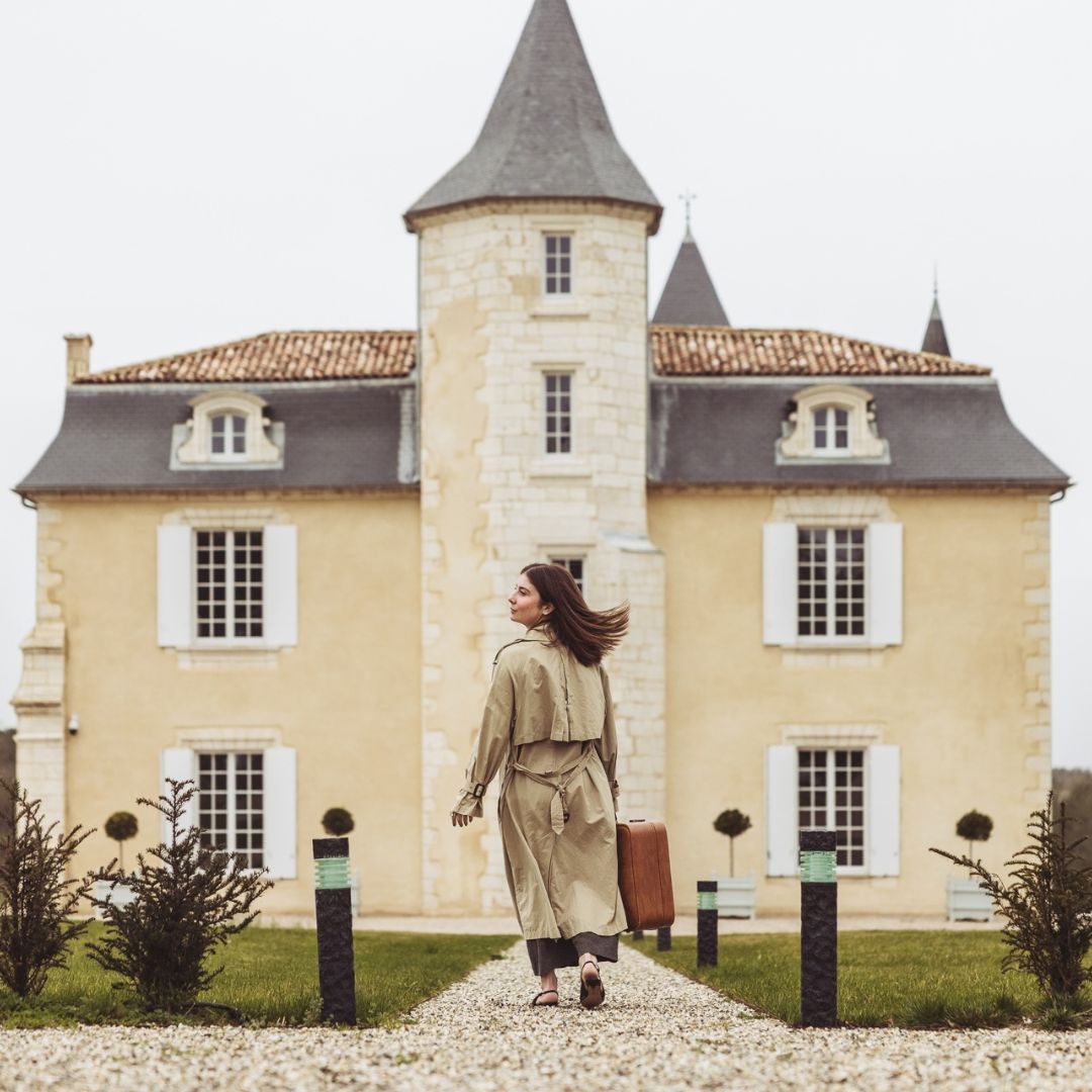 Façade du château historique de Château Plain Point, sur les coteaux de Fronsac